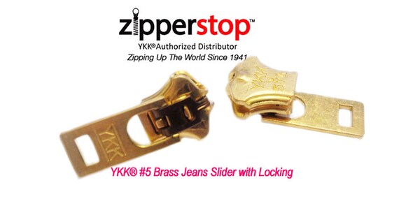 #5 Metal Brass YKK Slider Double Lock 10 Pack for Jeans