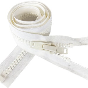 Marine Zippers YKK #10 143&quot; - 213&quot; Extra-Heavy Duty Molded Teeth with Double Pulls Plastic Slide Separating Made in USA Select Color -Length