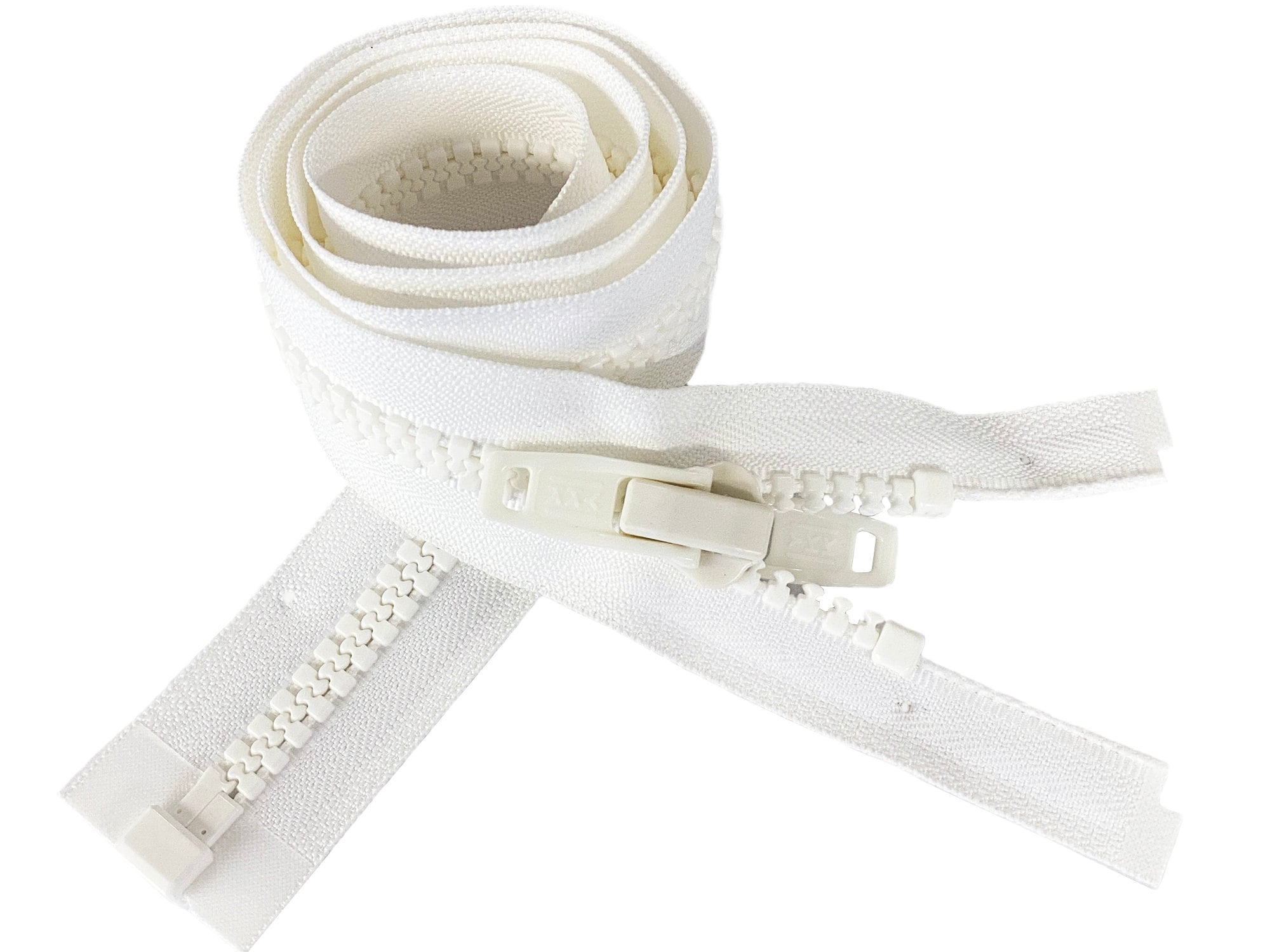 Zipper Repair Kit - #5 YKK Vislon Molded Jacket White Zipper Sliders -  Color: White - Choose Your Quantity - Made in The United States (3)