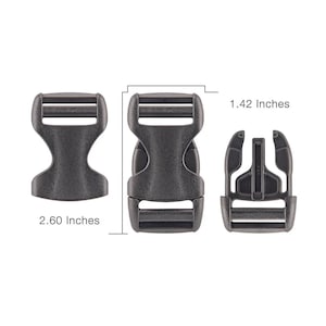 YKK Plastic Hardware -1 Inch Flat Heavy Duty Dual Adjustable Side Release Plastic Buckles 25 sets or 50 sets