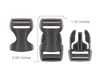 YKK 1 Inch Dual Adjustable Side Release Buckle - Heavy Duty Plastic