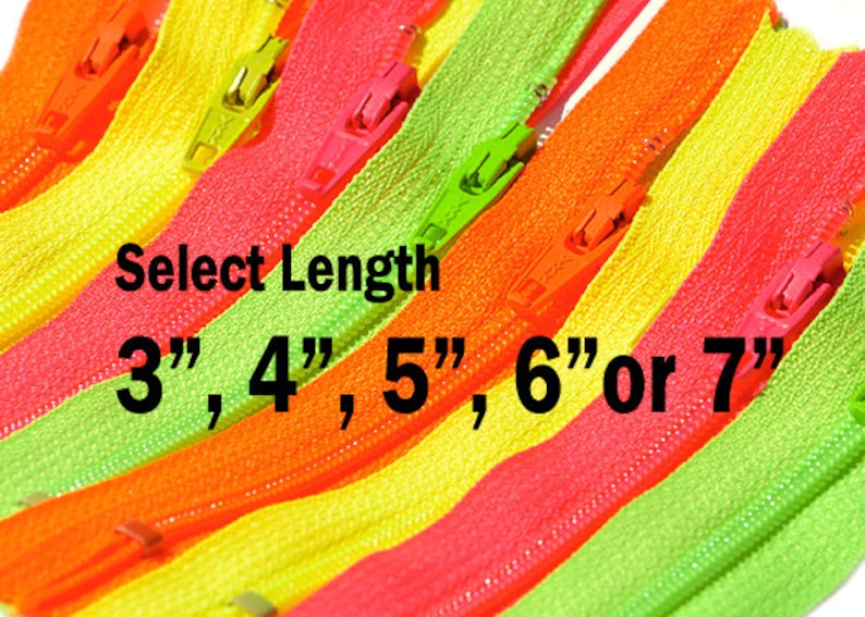 Pack 12 Zippers Assorted YKK Zipper Neon Colors 3 Nylon Etsy Australia