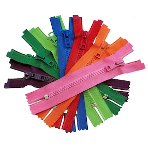 3pcs YKK #5 Molded Plastic One-Way Non-Separating, Closed-End Zipper Auto Pull for Jacket or Pocket - Choose Color and Length