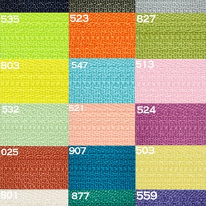 18 inches YKK Zippers Nylon Coil Closed Bottom Each Color Ten Zippers Select Color image 2