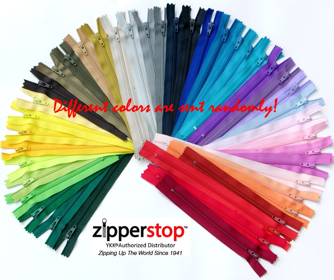 100 YKK Nylon Zippers 9 Inches 3 Coil Assorted Colors 100 Ykk Zippers