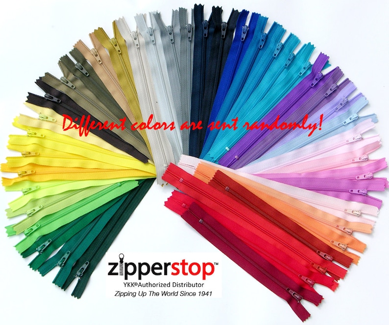 100 YKK Nylon Zippers 9 Inches 3 coil Assorted Colors 100 Etsy