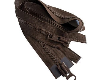 YKK #10 Brown Molded Plastic Two-Way Separating Jacket Zipper