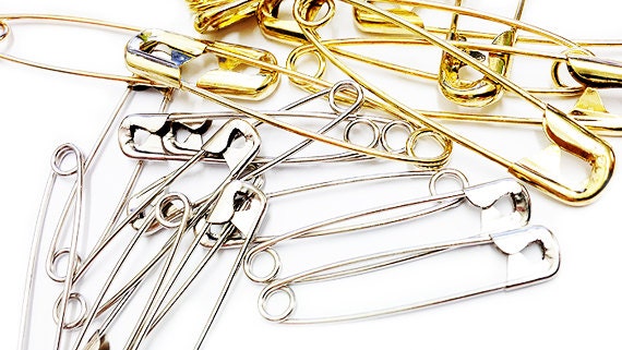 50 Prym Dritz Nickel Plated Steel and Brass Safety Pins Professional Style Safety  Pins, Multisize, 50-count assorted Sizes 00, 0, 1 and 2 