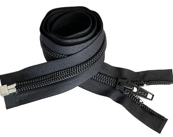 YKK #10 Nylon Coil Jacket Zippers Separating Made in The United States Color Black - 36 Inch, 72 Inch or 120 Inch