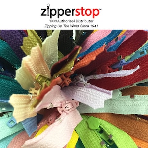 YKK #3 Nylon Coil Zippers, 7" Assorted Colors, 200pcs