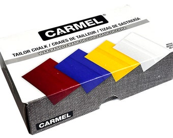 Carmel Tailors Chalk, Box of 48 (White), Super-Glide Tailor Crayon, Wax-Based Fabric Chalk