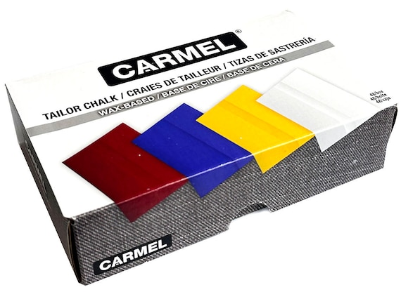 Carmel Tailors Chalk, Box of 48 white, Super-glide Tailor Crayon, Wax-based Fabric  Chalk 