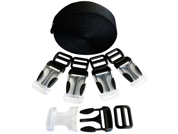 Set Fibbie A Sgancio Rapido 38mm - Fibbie Laterali E Cursori Tri-Glide Per Cinghie E Zaini - Foto 7