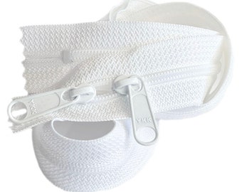 2pcs YKK #4.5 Nylon Coil Zipper, Long Double Pull, Handbag Zipper