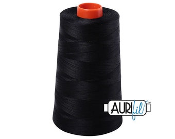 Aurifil  50wt Mako 100% Cotton Thread - 1 Cone x 6452 Yards Each - Your Choice of Colors 2692 Black or 2024 White