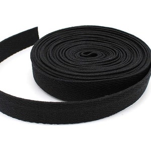 1/2&quot; Black Cotton Twill Tape - 5 Yards