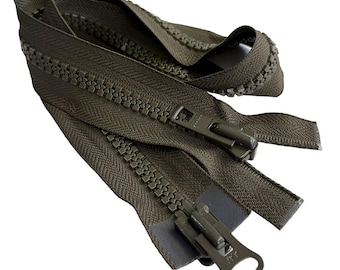 YKK #10 Vislon Two-Way Separating Olive Green Heavy Duty Jacket Zipper