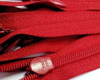 7 inch 30 Invisible Zippers YKK Unique Invisible Zipper - Closed Bottom Color Red