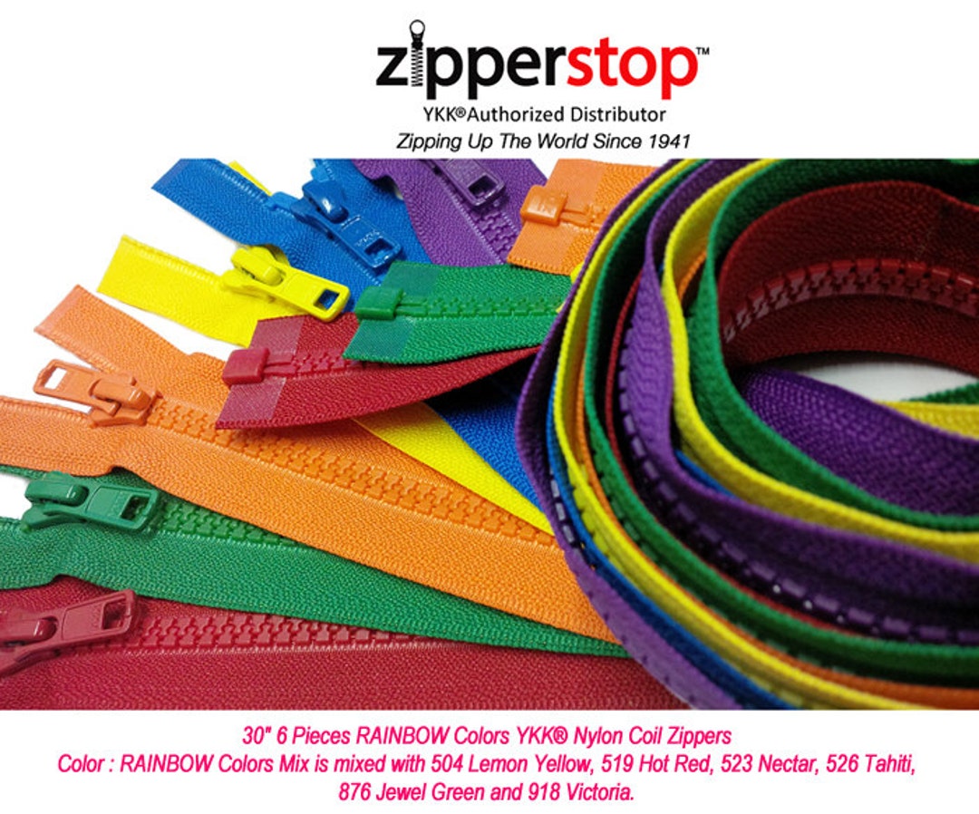 YKK® Jacket Zippers for All Special Occasions YKK® 5 Molded Plastic Separating 6 Colors on
