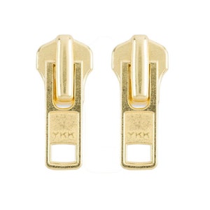 YKK #8 Automatic Lock Zipper Slider – Metal Zipper Repair Kit, 2/Pack Brass