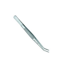 Stainless Steel Dental College Tweezer With Curved Serrated