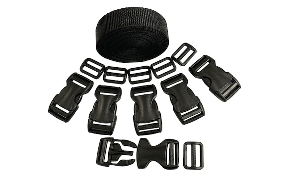 1 inch Buckles Straps Set with 10 Yards Nylon Webbing Strap,10 pcs