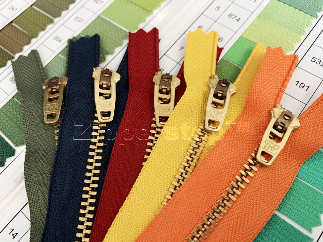 YKK　4.5　Etsy　locking　Zipper　with　Brass　Pant/Dress　9-inch　Ten　日本