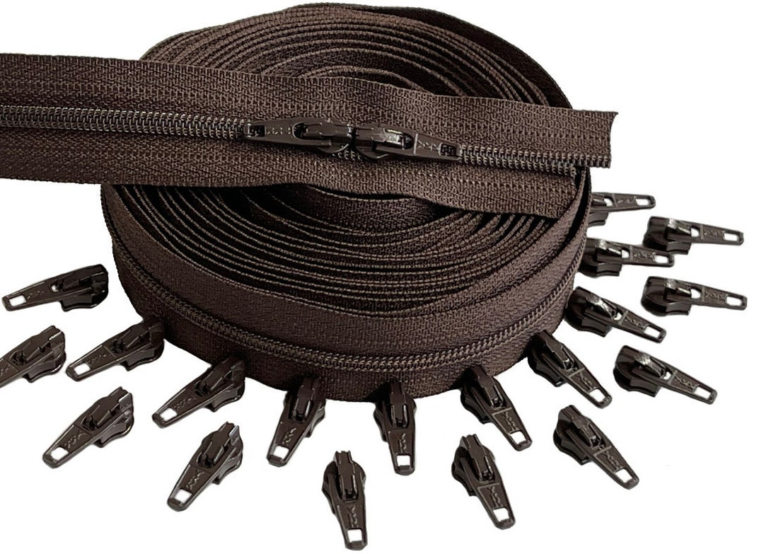 3 Nickel Pants/Bag Light Weight YKK Zippers - Color: Brown #570
