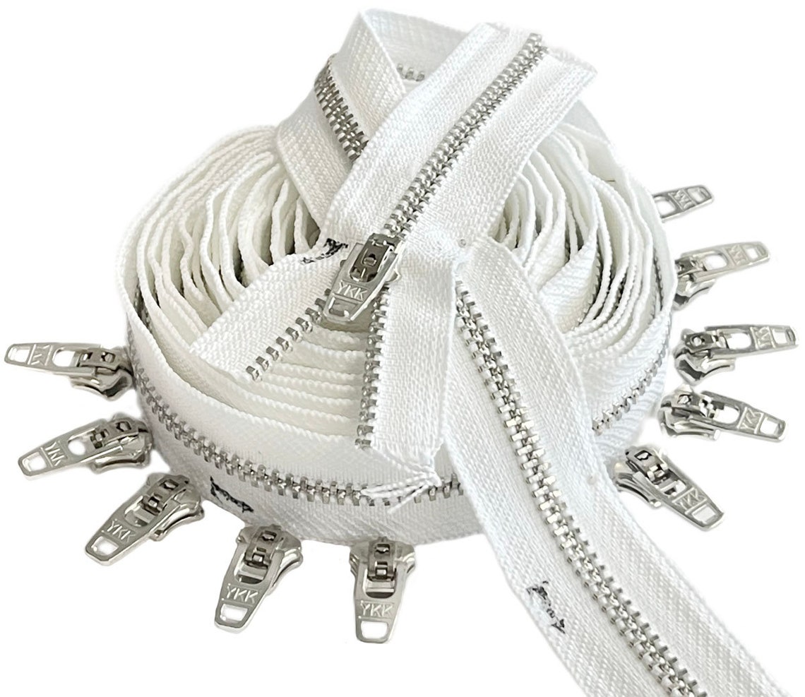 Continuous Zipper YKK 4.5 Metal Chain Aluminum or Brass Teeth Etsy