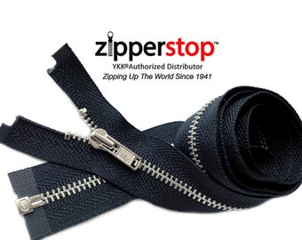 Fermeture à glissière en aluminium YKK #3, séparation légère, vente en gros (3-36 pouces)