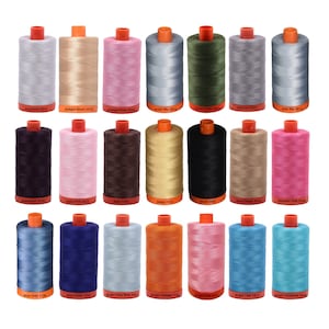 Aurifil 50WT Solid - Mako Cotton Thread - 1422 Yards Each Spool - Select Color