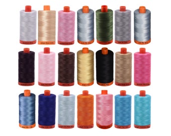 Aurifil 50WT Solid - Mako Cotton Thread - 1422 Yards Each Spool - Select Color