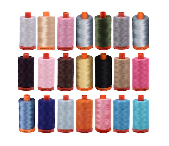 Aurifil 50WT Solid - Mako Cotton Thread - 1422 Yards Each Spool - Select Color