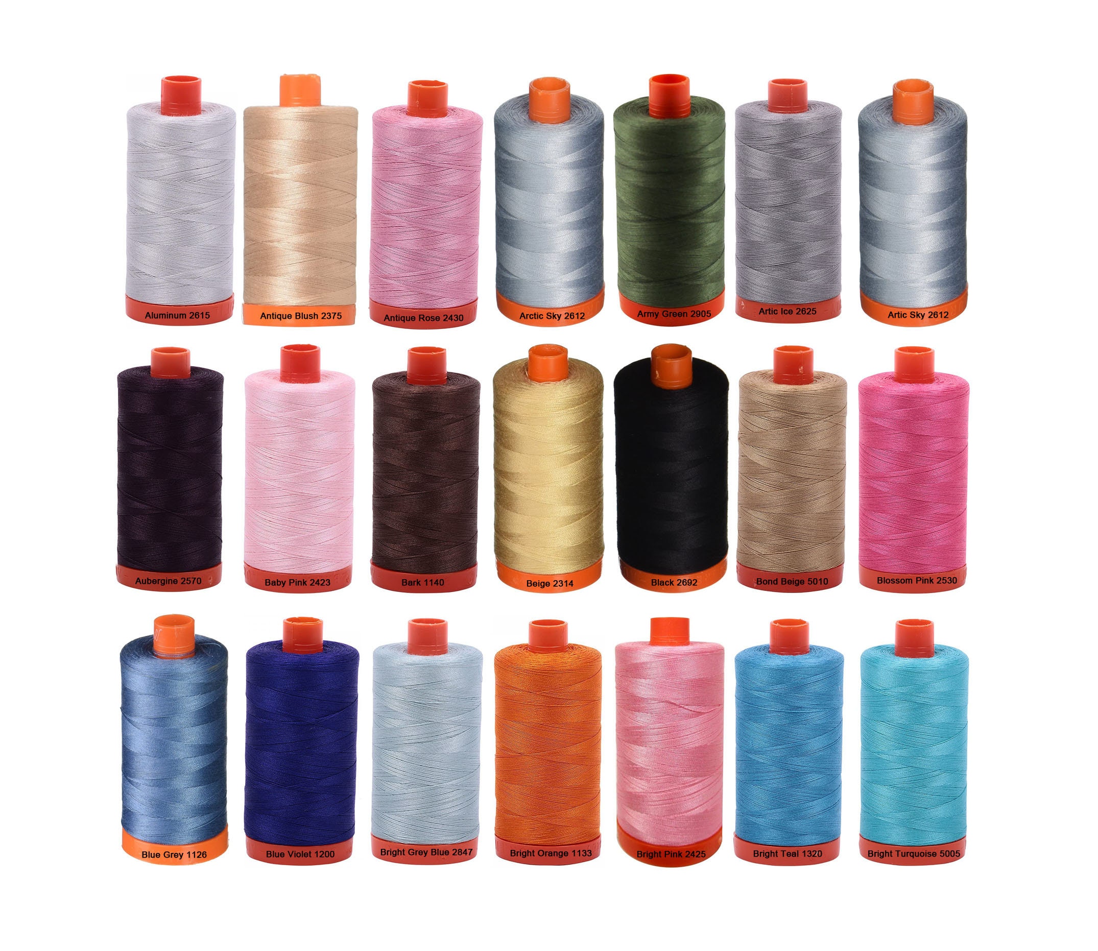 HAITRAL® 21 Color Radiant Cotton Sewing Thread And Bobbins Set