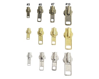 Zipper Repair Kit Solution - YKK Original Sliders #3, #5, #7 or #10 Automatic Lock Metal Zipper Loose Pull/Slide - 2/Pack