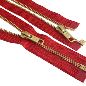2pcs YKK Jacket  Brass Zipper # 5 Separating brass metal teeth Genuine YKK Jackets Zipper (Select Length and Color) Zipperstop