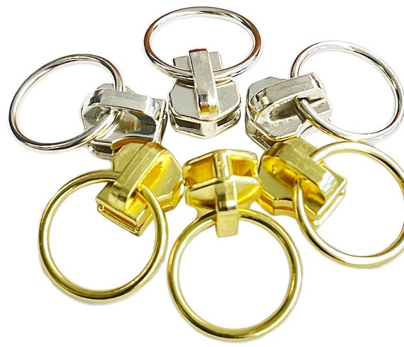 YKK 5 Notch Ring Pull non-lock Slider Aluminum or Golden 