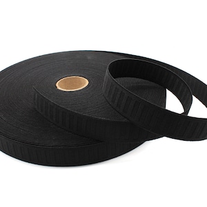 Black 3/4&quot; - 1&quot; - 1 1/4&quot; Strong Non Roll Elastic - Polyester - Select Size - Length