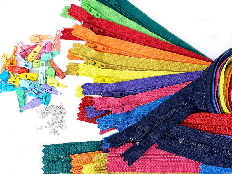 Zipper/pulls Kit 10 YKK 3 Coil Zippers and 25 Pulls / Etsy
