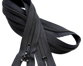 YKK #8 Nylon Coil Non-Separating, Closed-End Zipper for Pants, Dresses or Boots - Color Black, Choose Length 6" to 36"