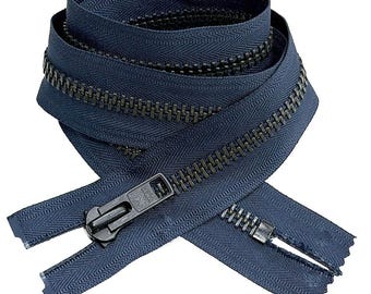 YKK #10 Black Oxide Non-Separating, Closed-End with Auto Pull Heavy Duty Metal Zipper (1 Piece) Choose Your Length and Color
