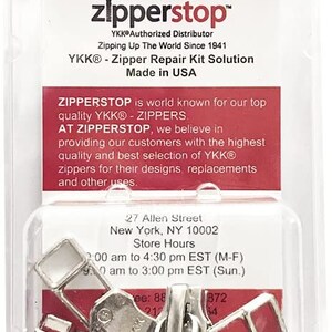 ZipperStop Wholesale - Zipper Repair Kit Solution 9 Sets YKK Auto Lock  Sliders Assorted 3 of #3, 2 of #5, 2 of #7 and 2 of #10 Included Top &  Bottom Stops Made in USA (YKK Aluminum Auto Lock Sliders)