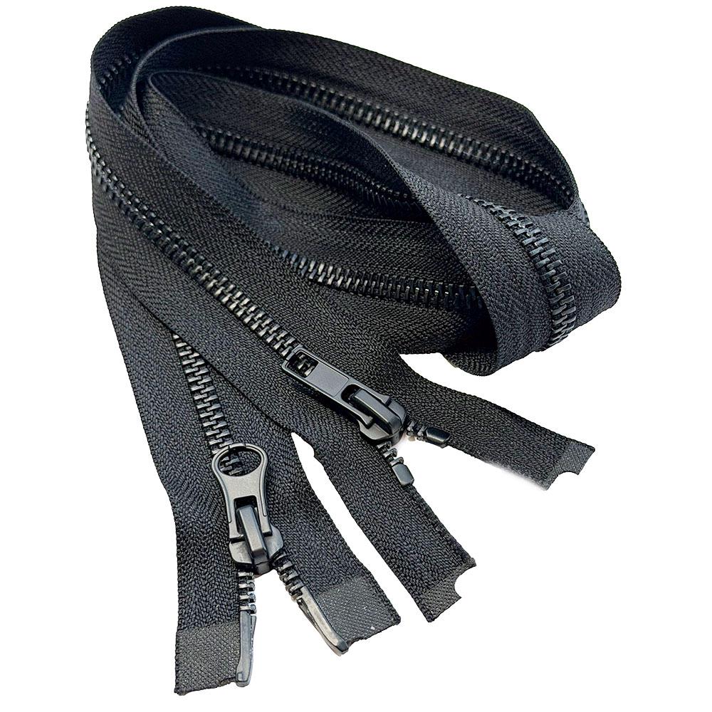 Jacket Zipper #5 Black Oxide Metal Two-way Medium Weight Automatic
