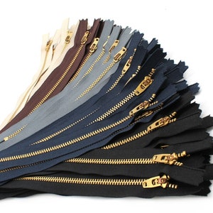 50 stks YKK #4.5 messing broek jurk rits metalen gesloten bodem lengte verkrijgbaar in 3, 4, 5, 6, 7, 9, 11 of 14 inch