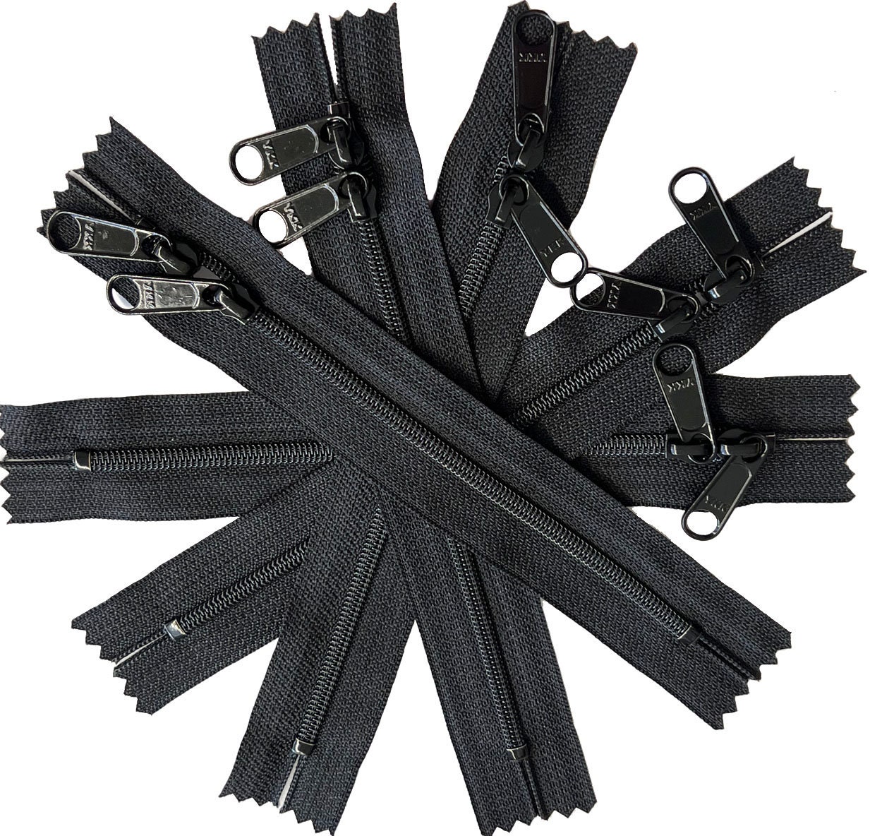 Double Slide YKK Zippers - #4.5 Coil with Closed Bottom Two Head to Head  Long Zipper Pulls. - Color Black - Choose Length - Made in The United  States