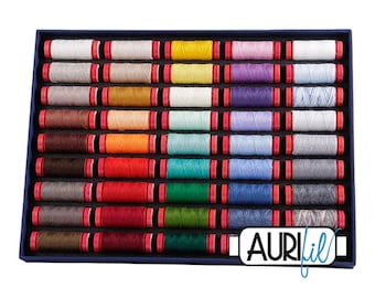 Aurifil Thread 45 SMALL SPOOLS WOOL 12WT House Collections (ABSC12W) Best Selection 12wt Wool by Aurifil (54 yards|50 meters each) 45 Colors