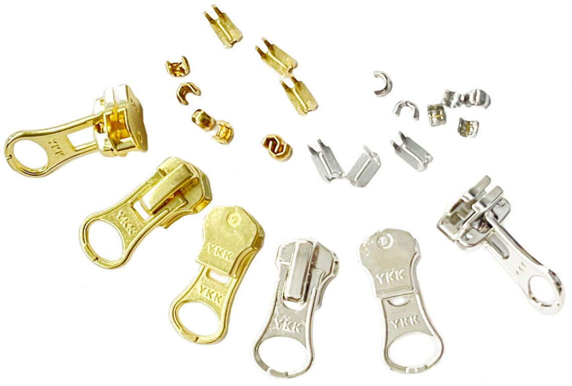 YKK Zipper Repair Kit 5 Brass or Aluminum Metal YKK Zipper Etsy