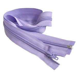 One YKK 5 14 Nylon Coil One-Way Separating, Open-End Jacket Zipper Made in USA Your Choice of Colors 553W - LAVENDER