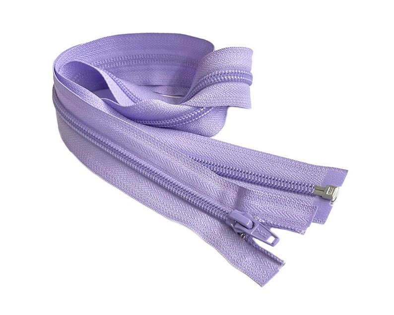 One YKK 5 14 Nylon Coil One-Way Separating, Open-End Jacket Zipper Made in USA Your Choice of Colors 553W - LAVENDER