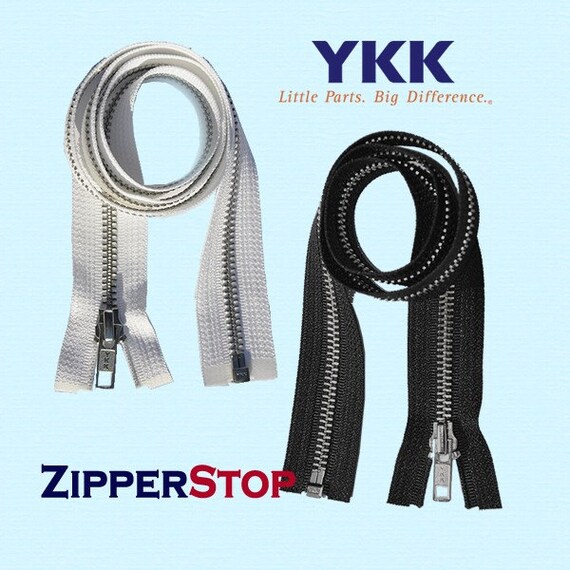 YKK #10 10 Inch to 36 Inch Aluminum Separating Jacket Zipper Extra Heavy  Duty Metal Zippers for Sewing Coats Crafts (Medium Grey - 578, 26 Inches)